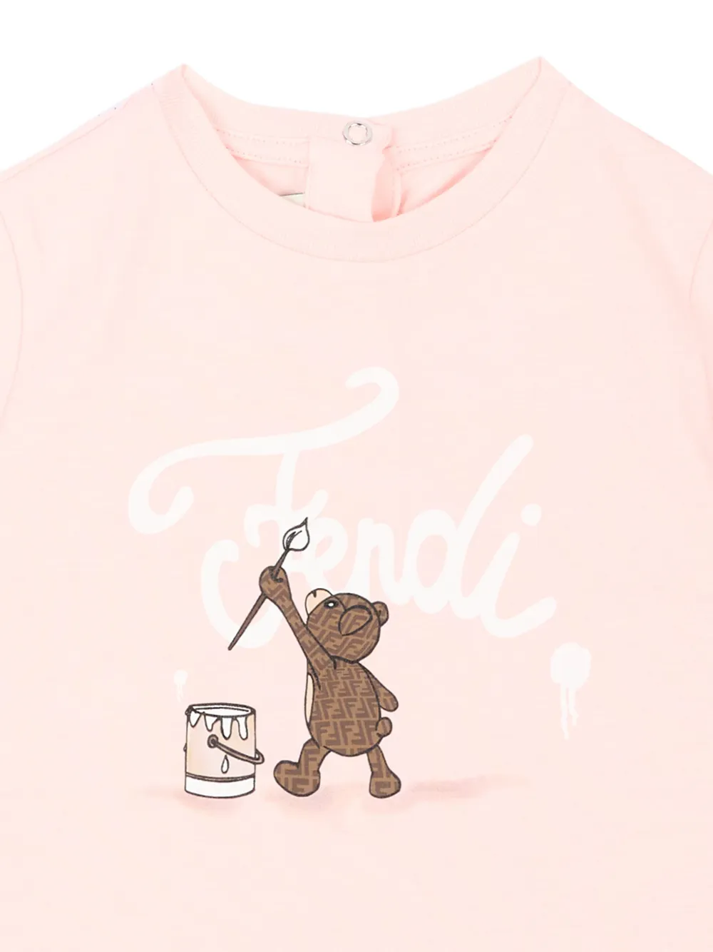 Fendi Kids T-shirt met teddybeerprint Roze