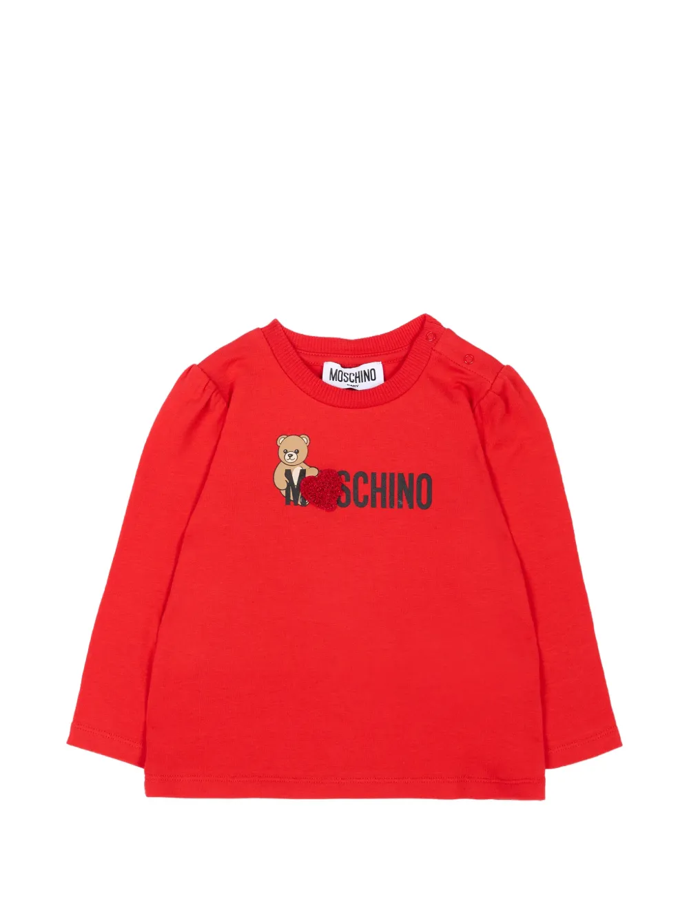 Moschino Kids Teddy Bear logo-print T-shirt - Rosso