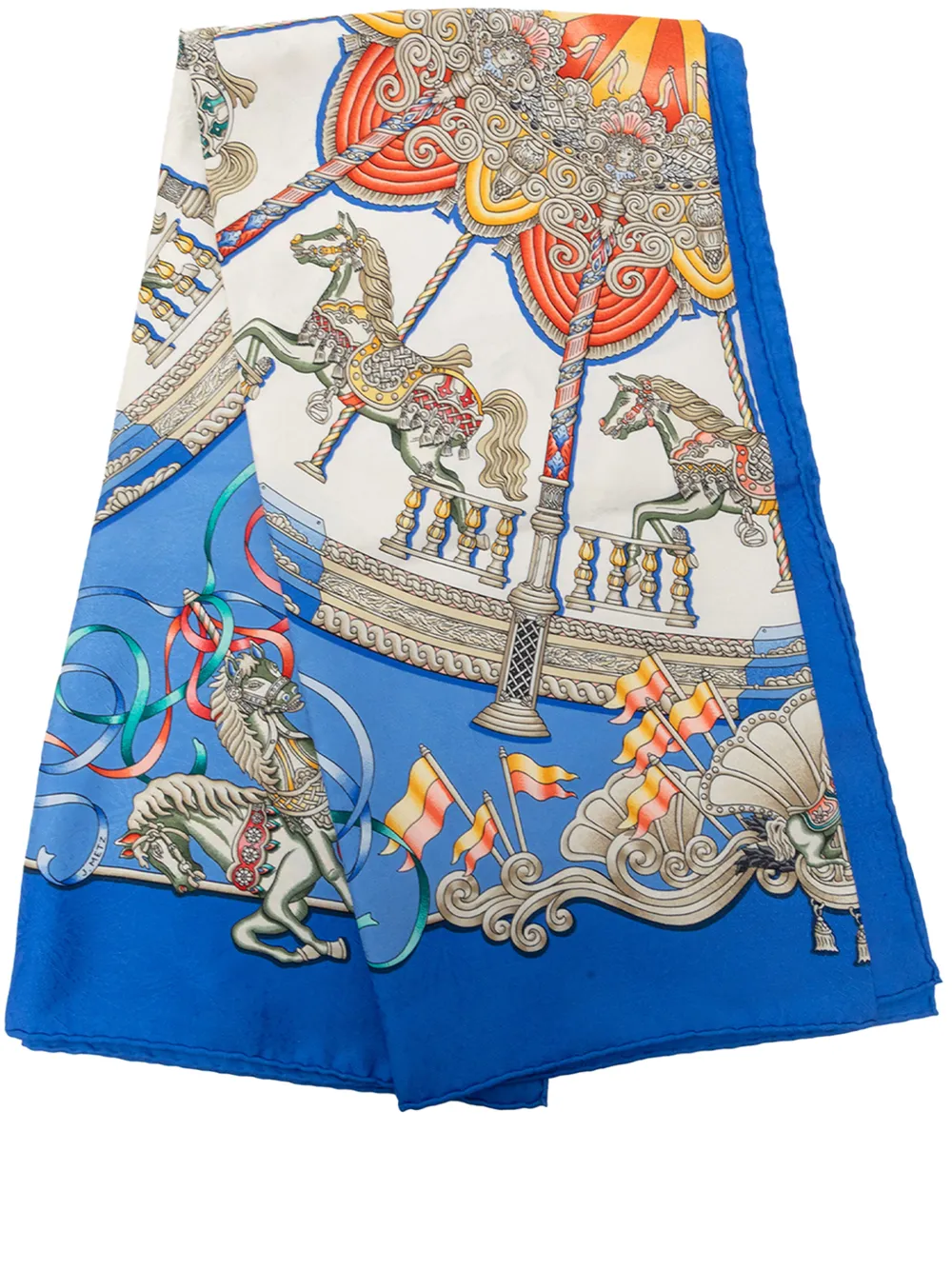 Hermès Pre-Owned 1980-2010 Luna Park Silk Scarf 90 scarves - Blau