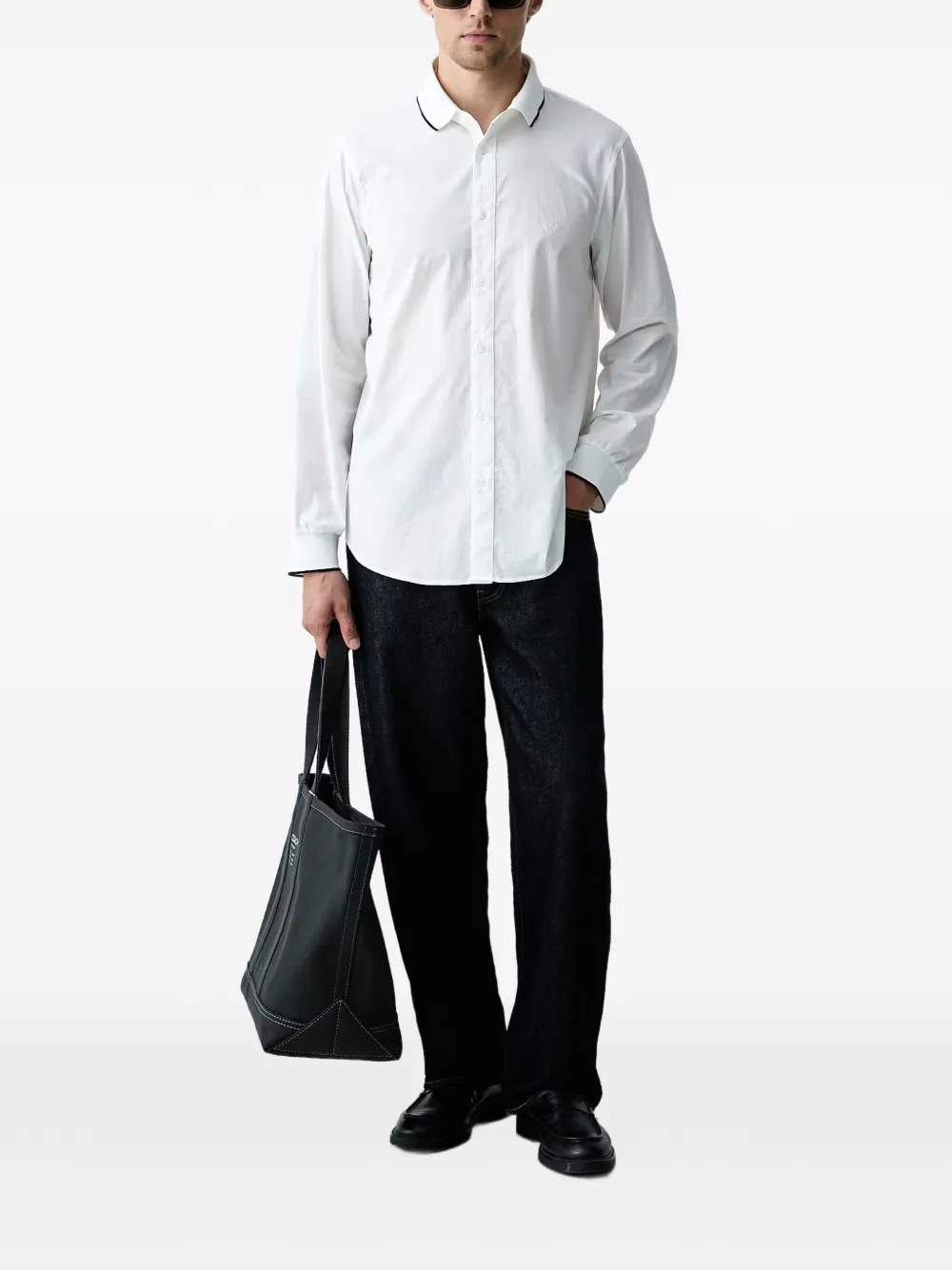 Armani Exchange T-shirt met contrasterende afwerking Wit