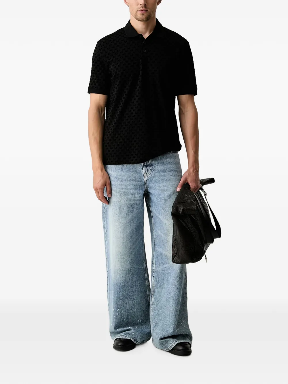 Armani Exchange Katoenen poloshirt Zwart