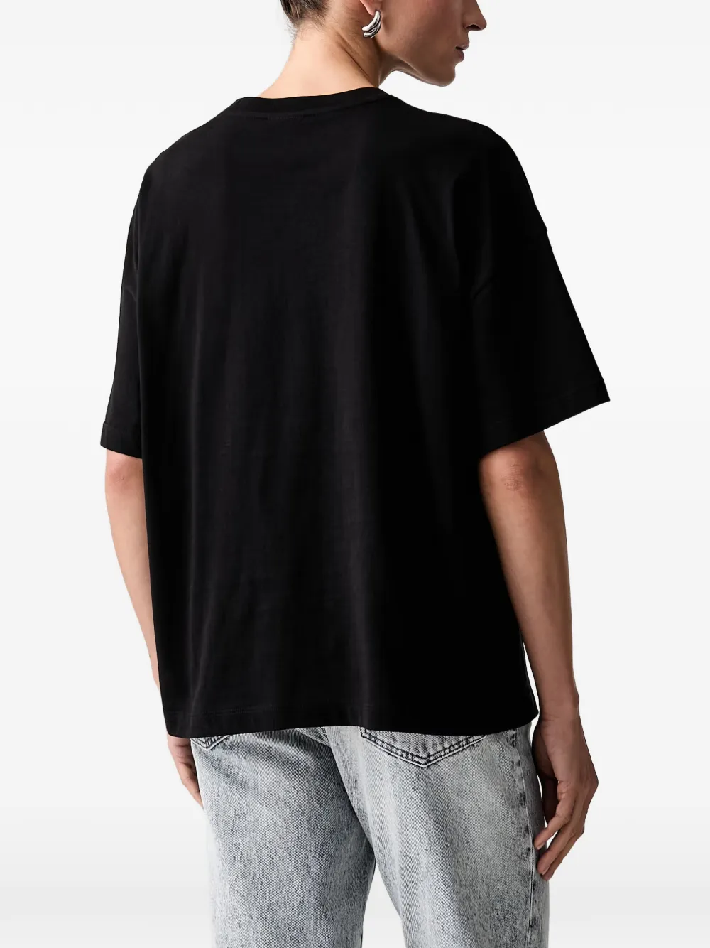 Armani Exchange Katoenen T-shirt met geborduurd logo Zwart