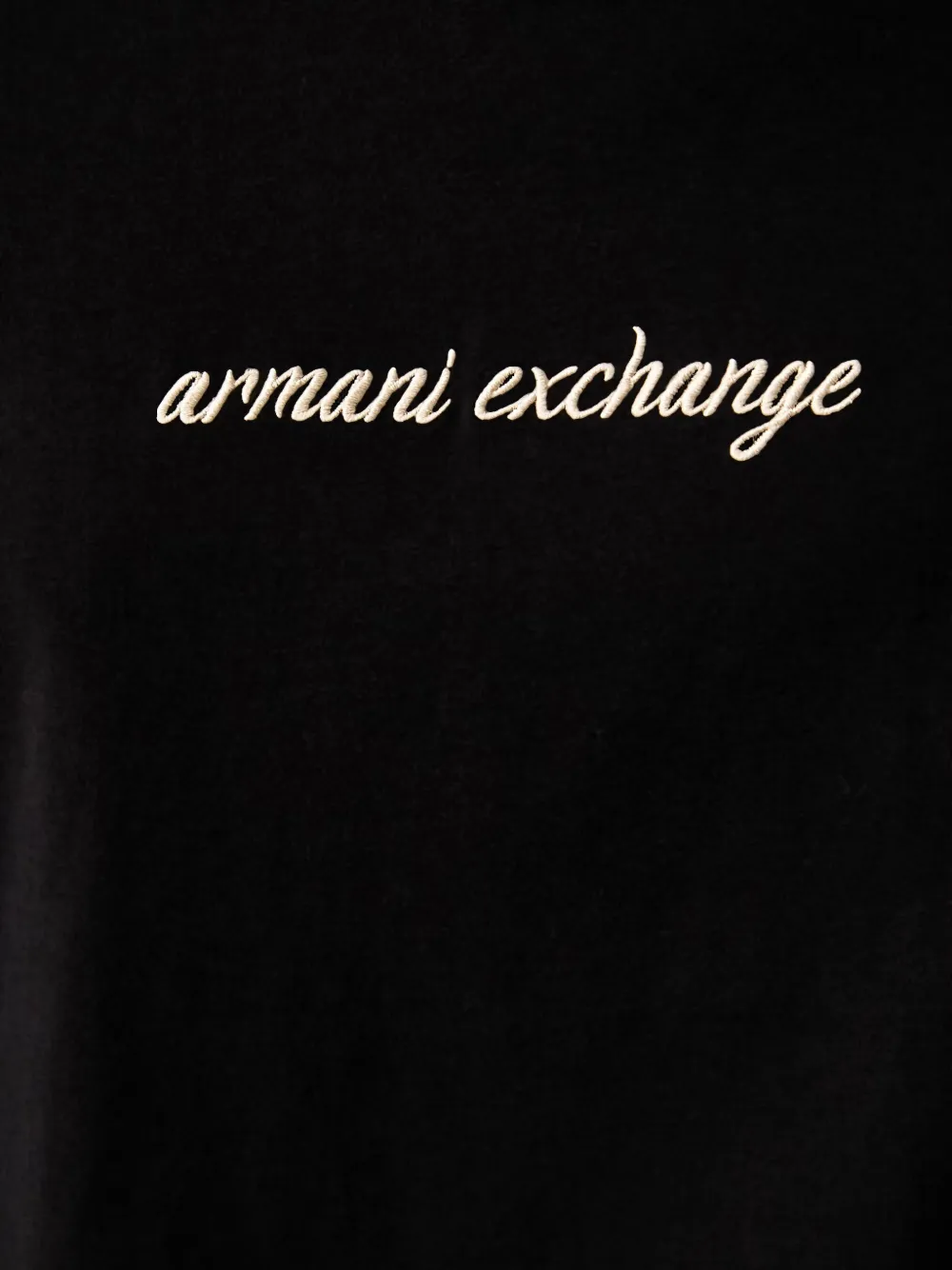 Armani Exchange Katoenen T-shirt met geborduurd logo Zwart