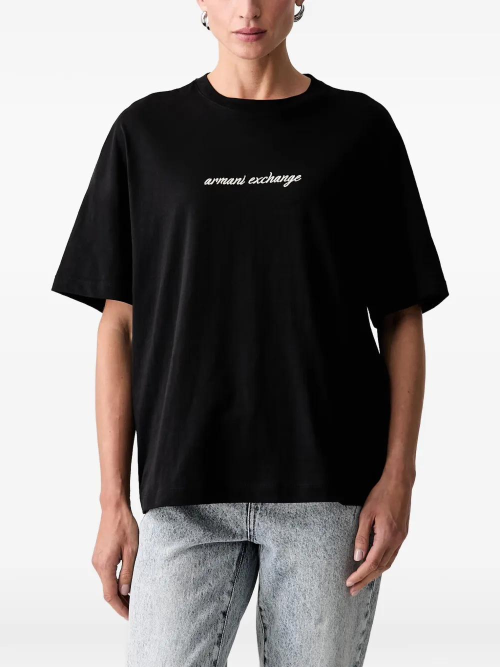 Armani Exchange logo-embroidered cotton T-shirt