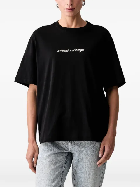 Armani Exchange camiseta de algodón con logo bordado
