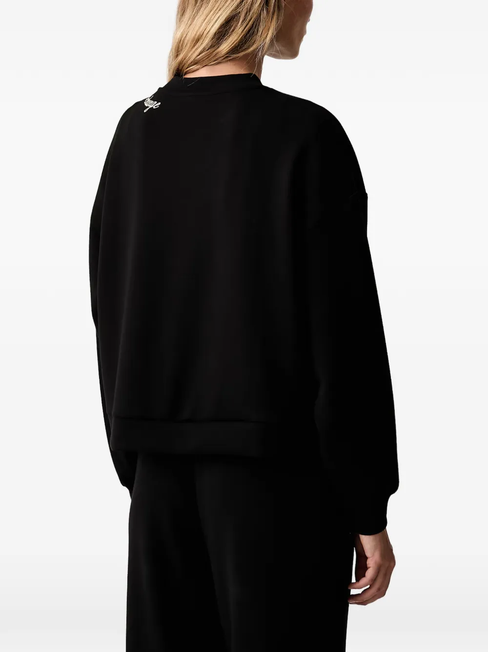Armani Exchange Sweater met geborduurd logo Zwart