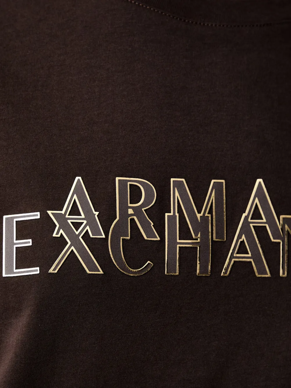 Armani Exchange T-shirt met logoprint Bruin