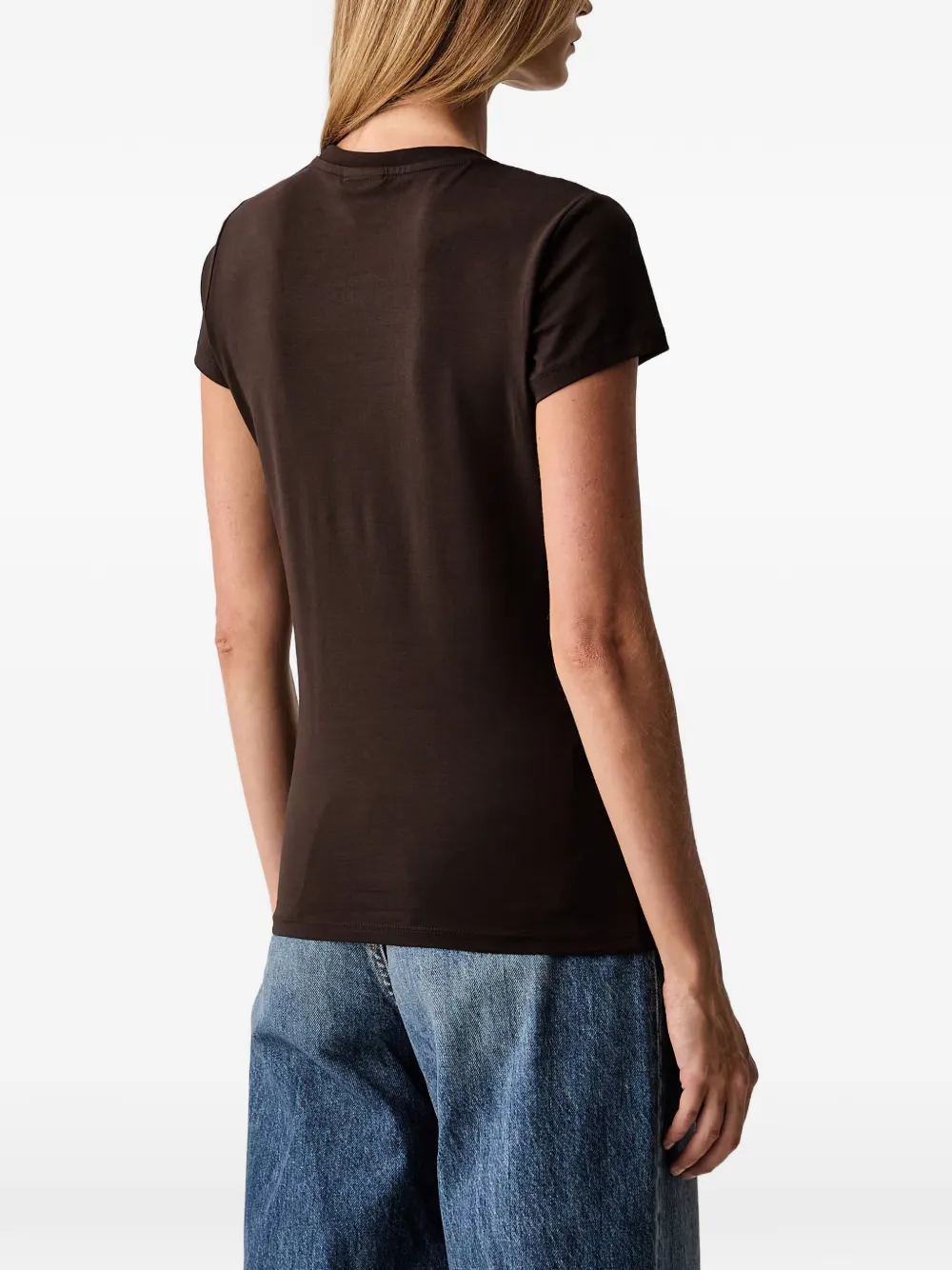 Armani Exchange T-shirt met logoprint Bruin