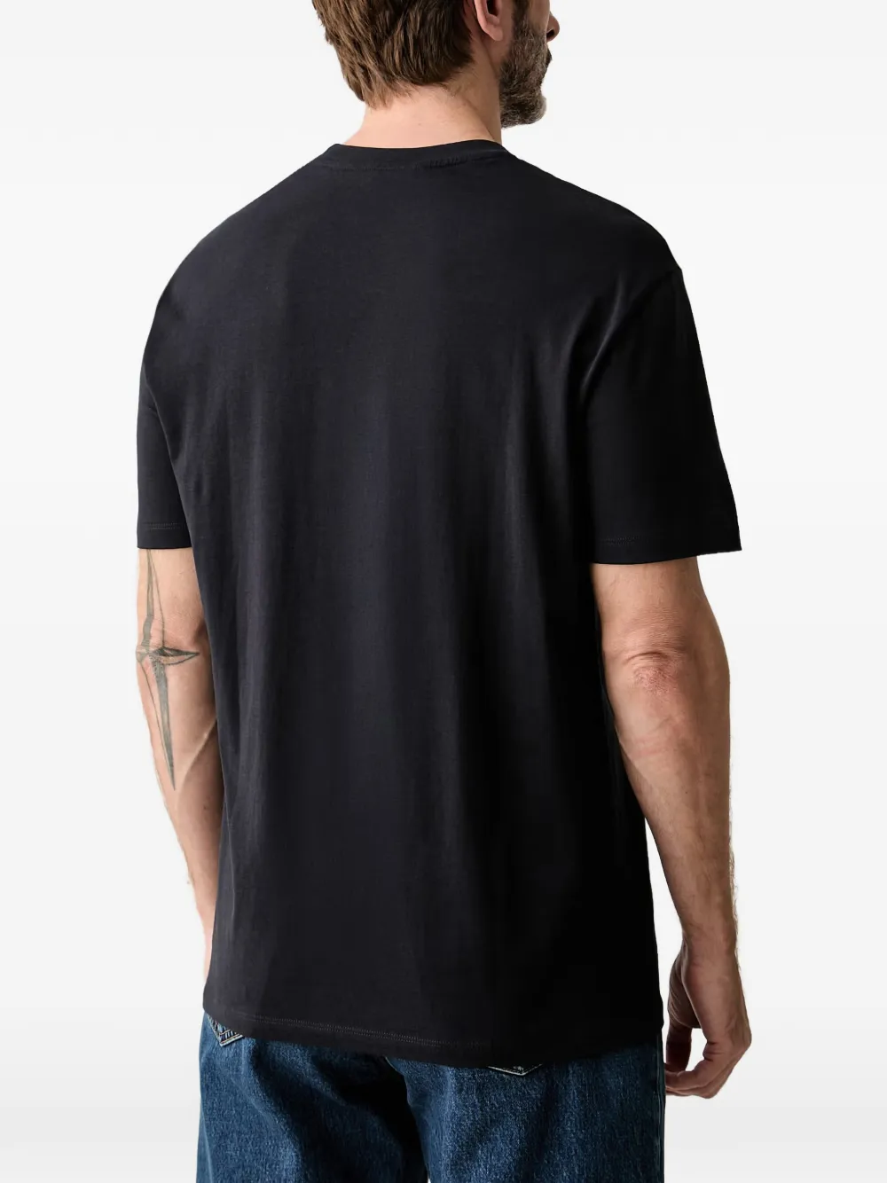 Armani Exchange T-shirt met logoprint met ronde hals Zwart