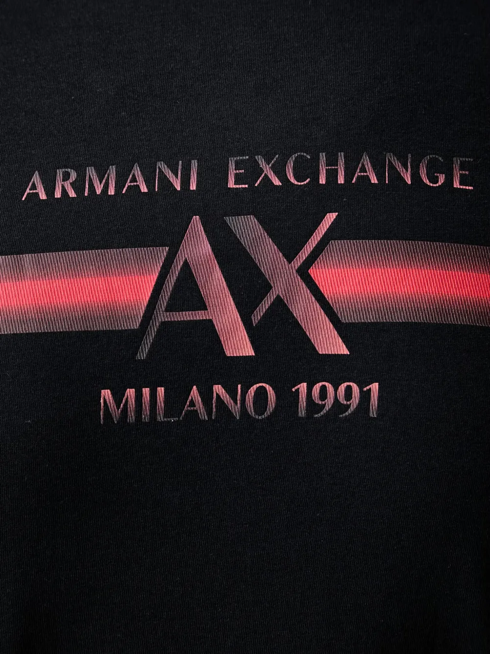 Armani Exchange T-shirt met logoprint met ronde hals Zwart