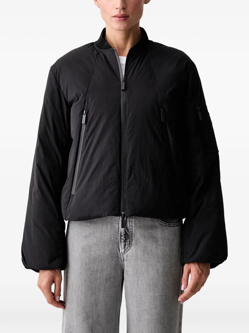 Armani Exchange zip-up bomber jacket - Schwarz