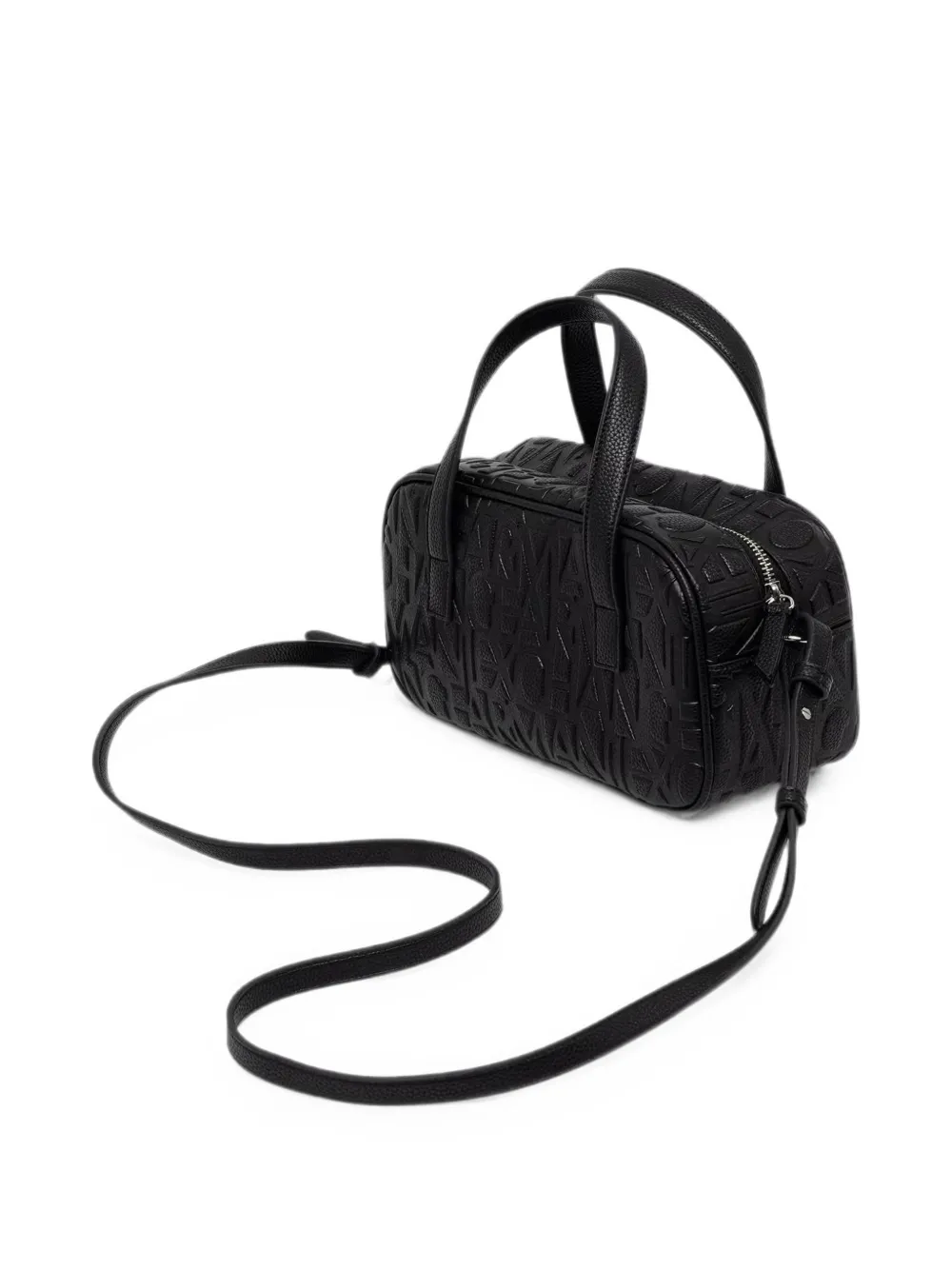 Armani Exchange Mini-crossbodytas met logo-reliëf Zwart