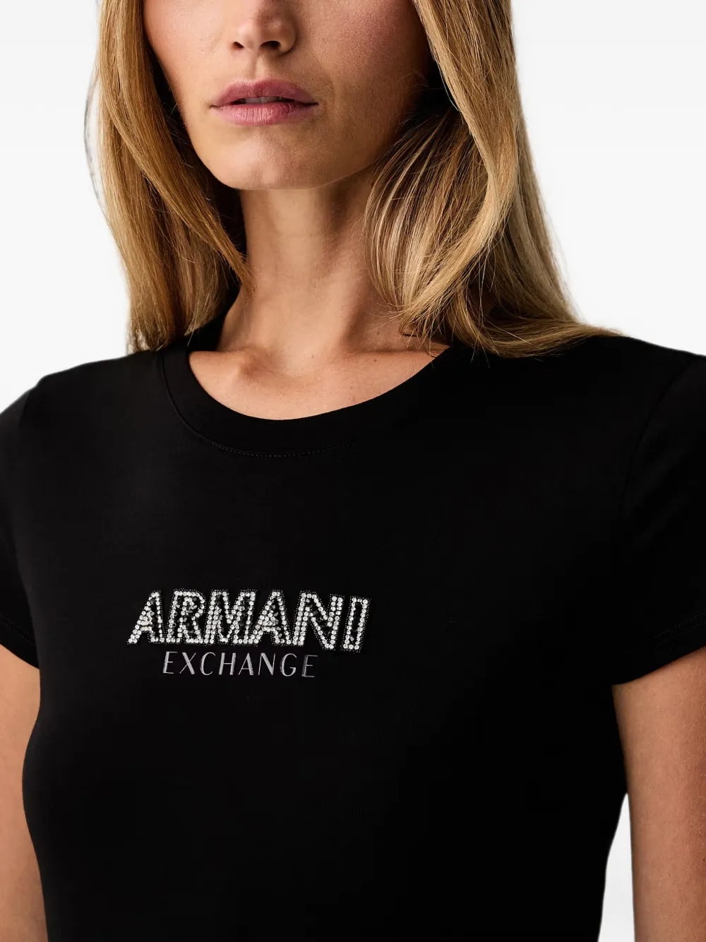 Armani Exchange Katoenen T-shirt Zwart