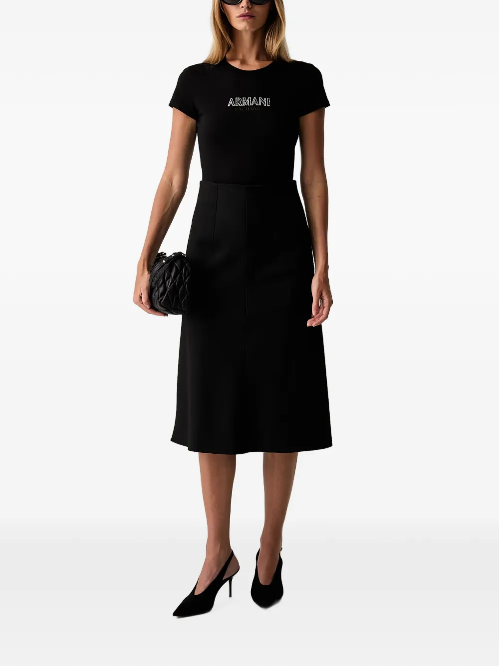 Armani Exchange Katoenen T-shirt Zwart