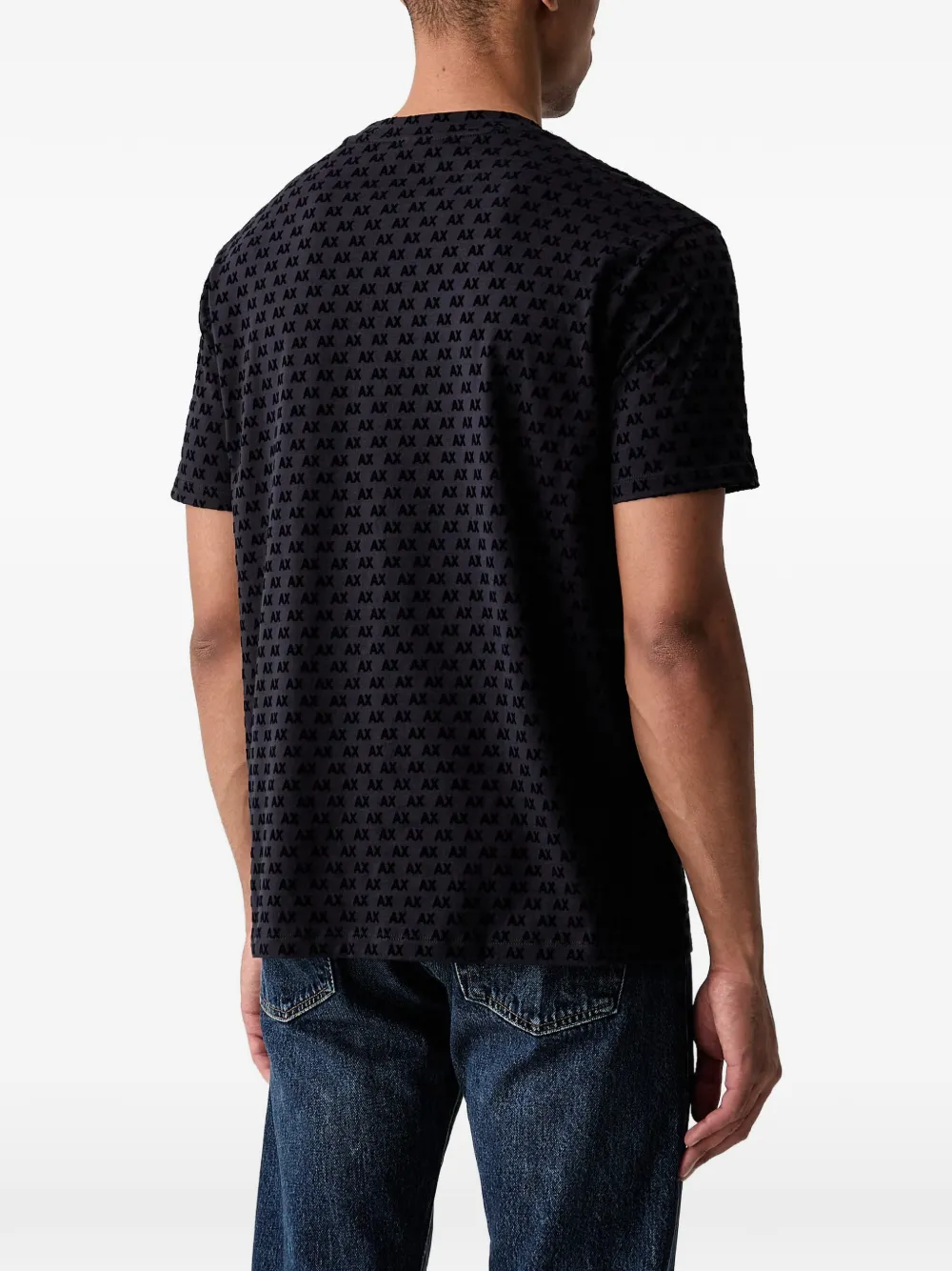 Armani Exchange T-shirt met logopatroon Zwart