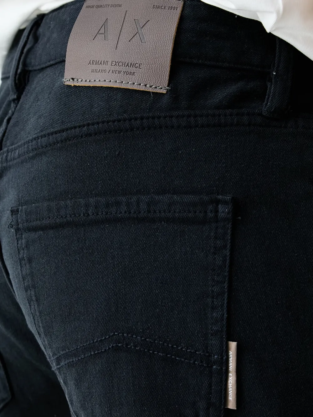 Armani Exchange Jeans met logopatch Blauw