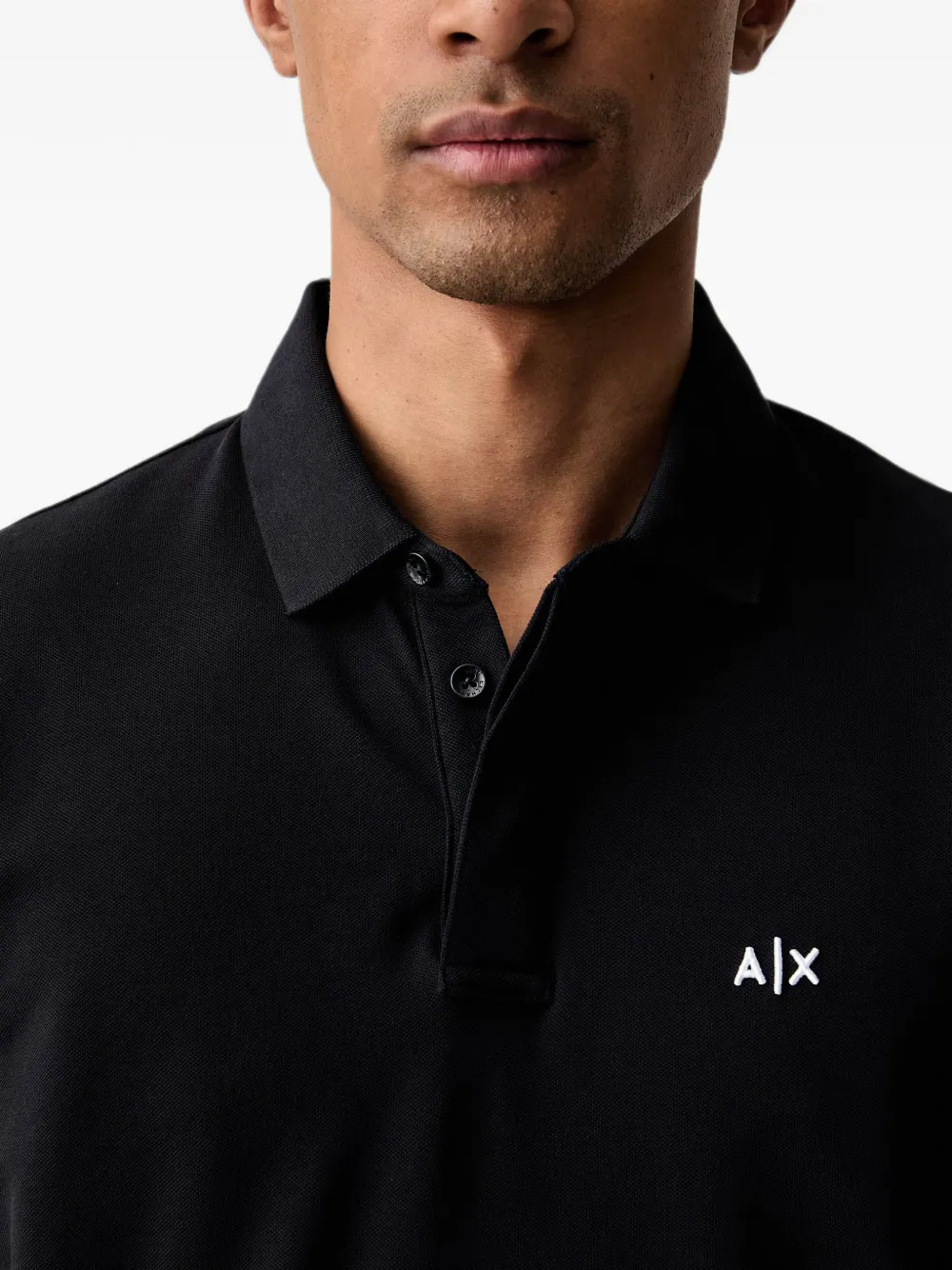 Armani Exchange Piqué poloshirt Zwart