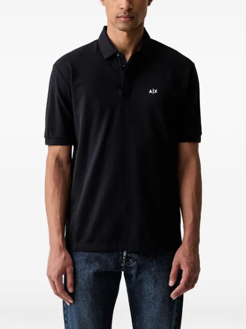 Armani Exchange logo-print piqué polo shirt