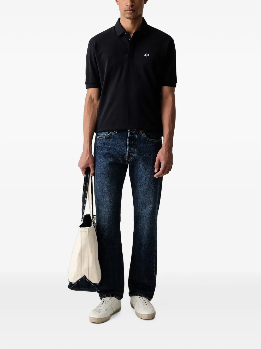 Armani Exchange Piqué poloshirt Zwart