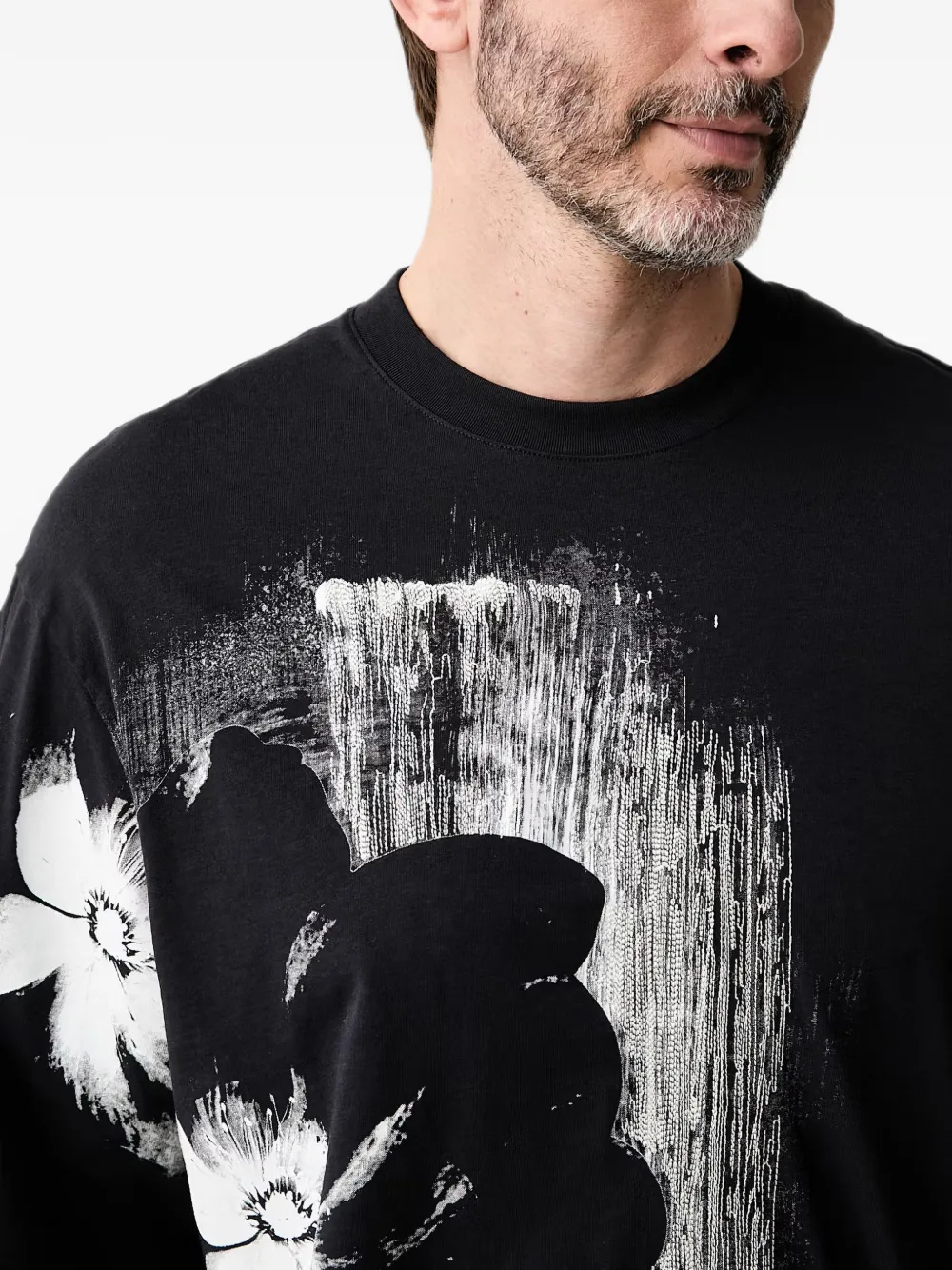Armani Exchange T-shirt met bloemenprint Blauw