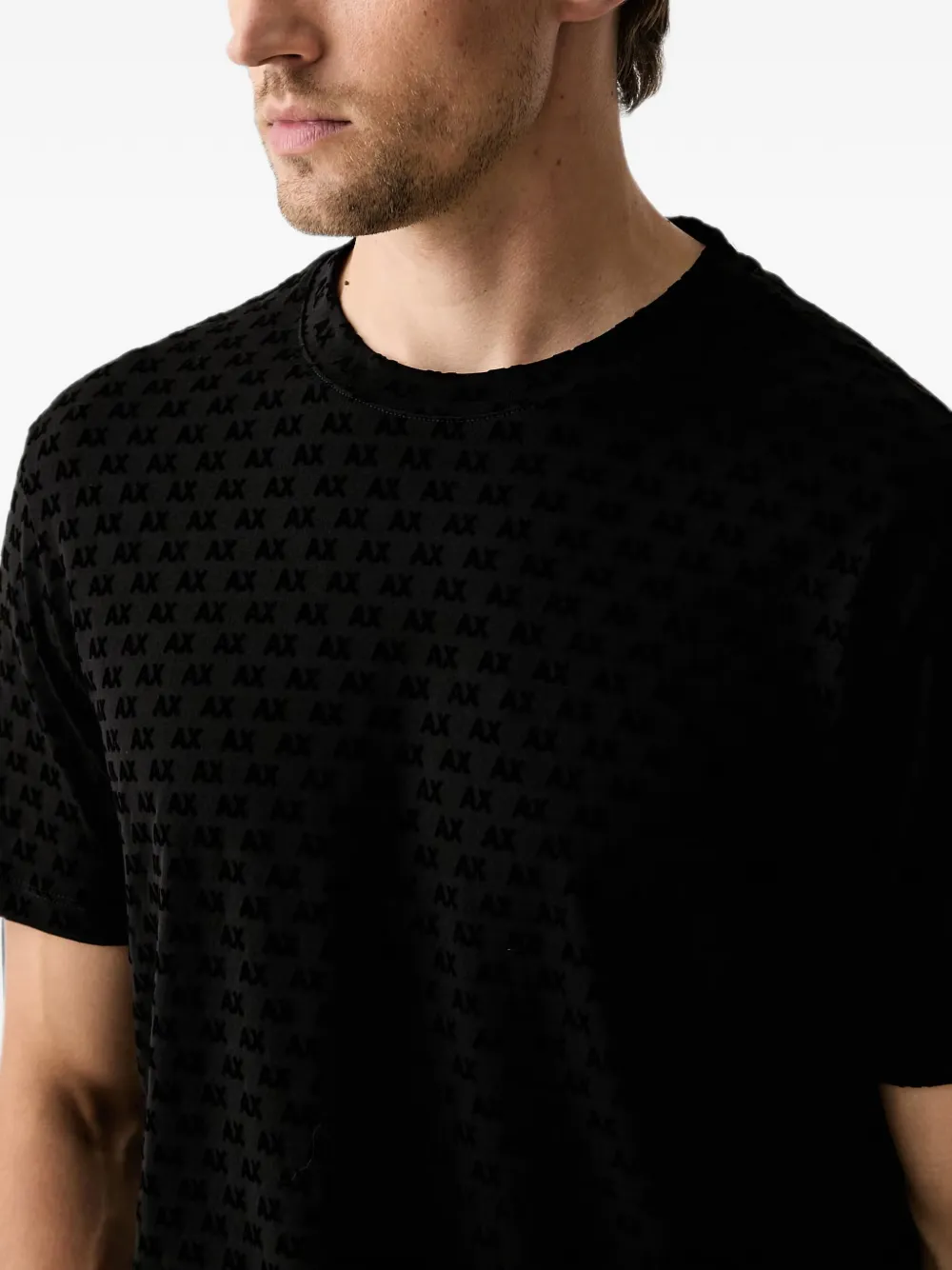 Armani Exchange T-shirt met logopatroon Zwart