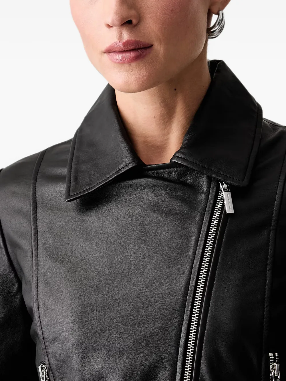 Armani Exchange Leren jack Zwart