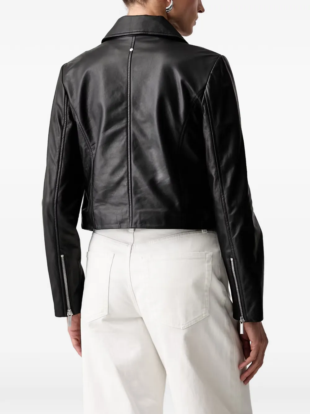 Armani Exchange Leren jack Zwart