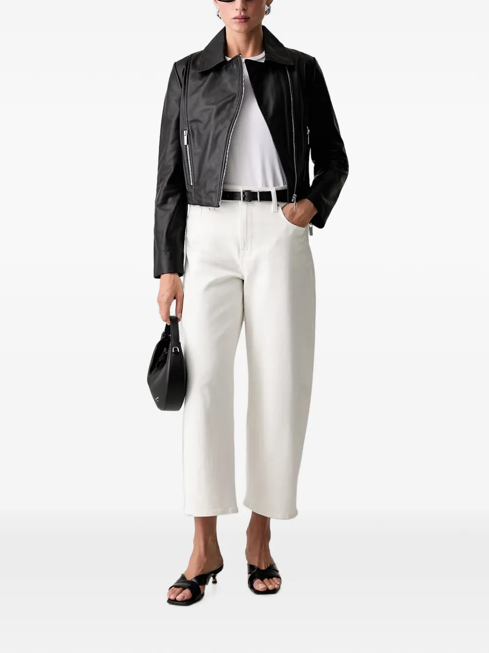 Armani Exchange Leren jack Zwart