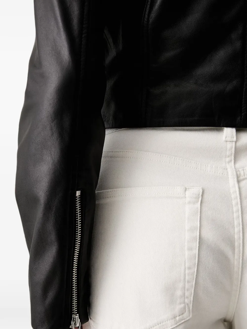 Armani Exchange Leren jack Zwart