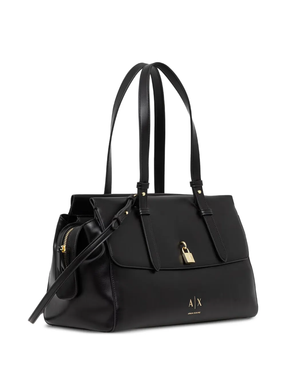 Armani Exchange Shopper met hangslotdetail en logoprint Zwart