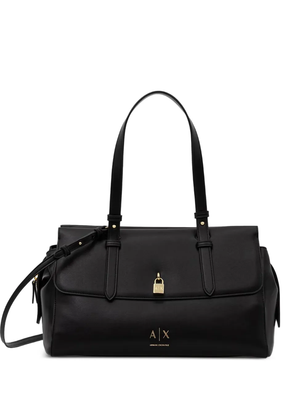 Armani Exchange logo-print padlock-detail tote bag - Nero