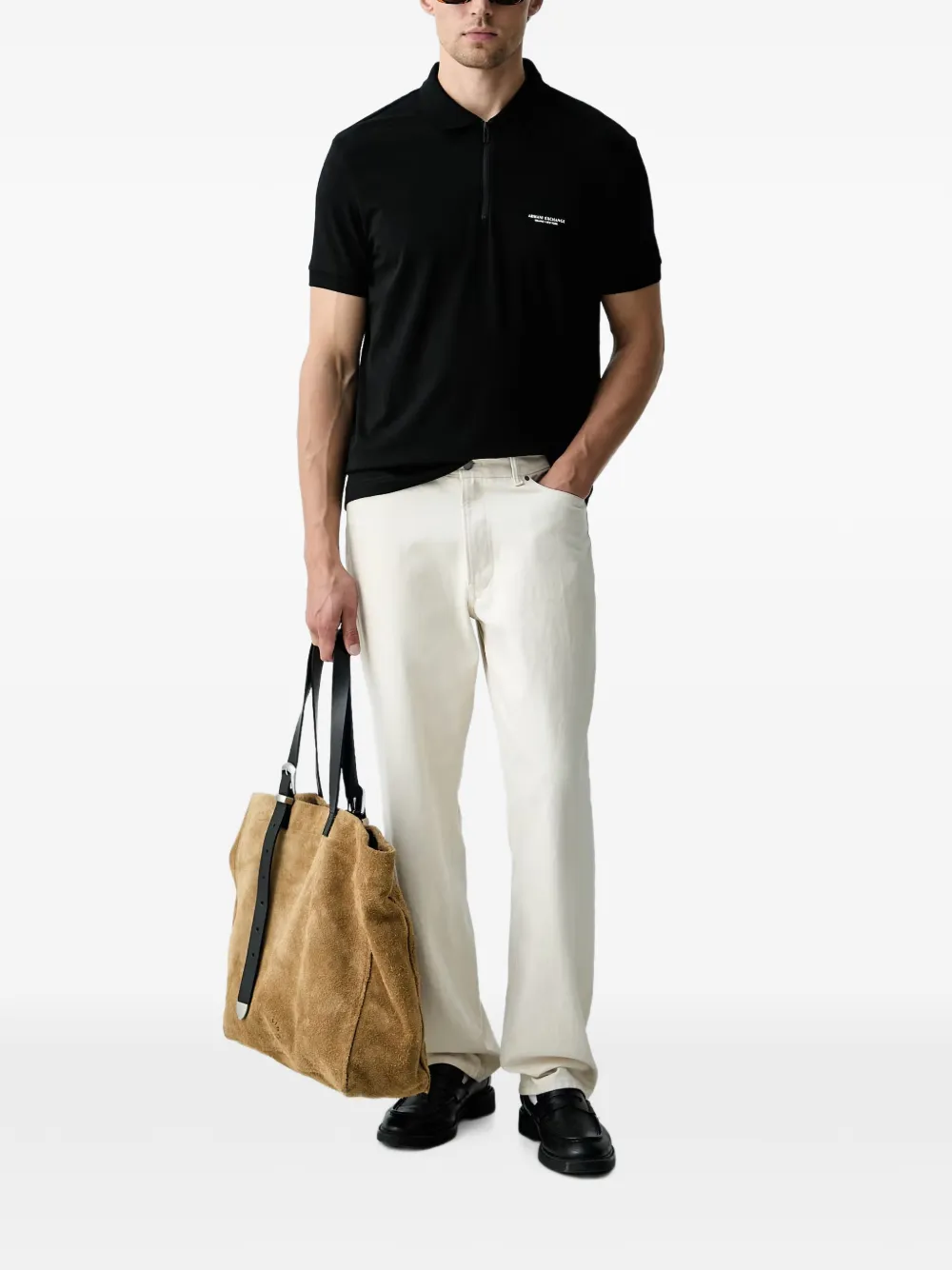 Armani Exchange Poloshirt met logoprint Zwart