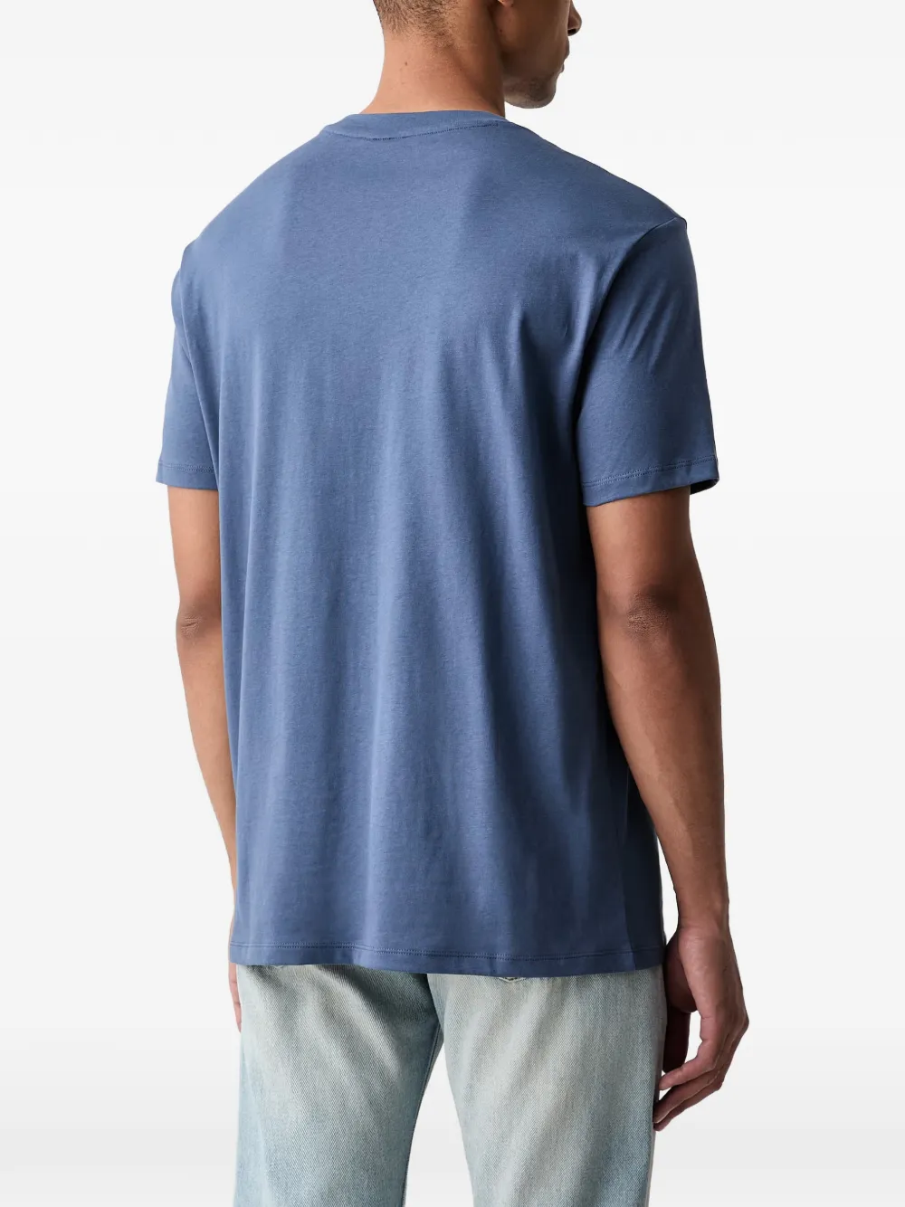 Armani Exchange Katoenen T-shirt met logopatch Blauw