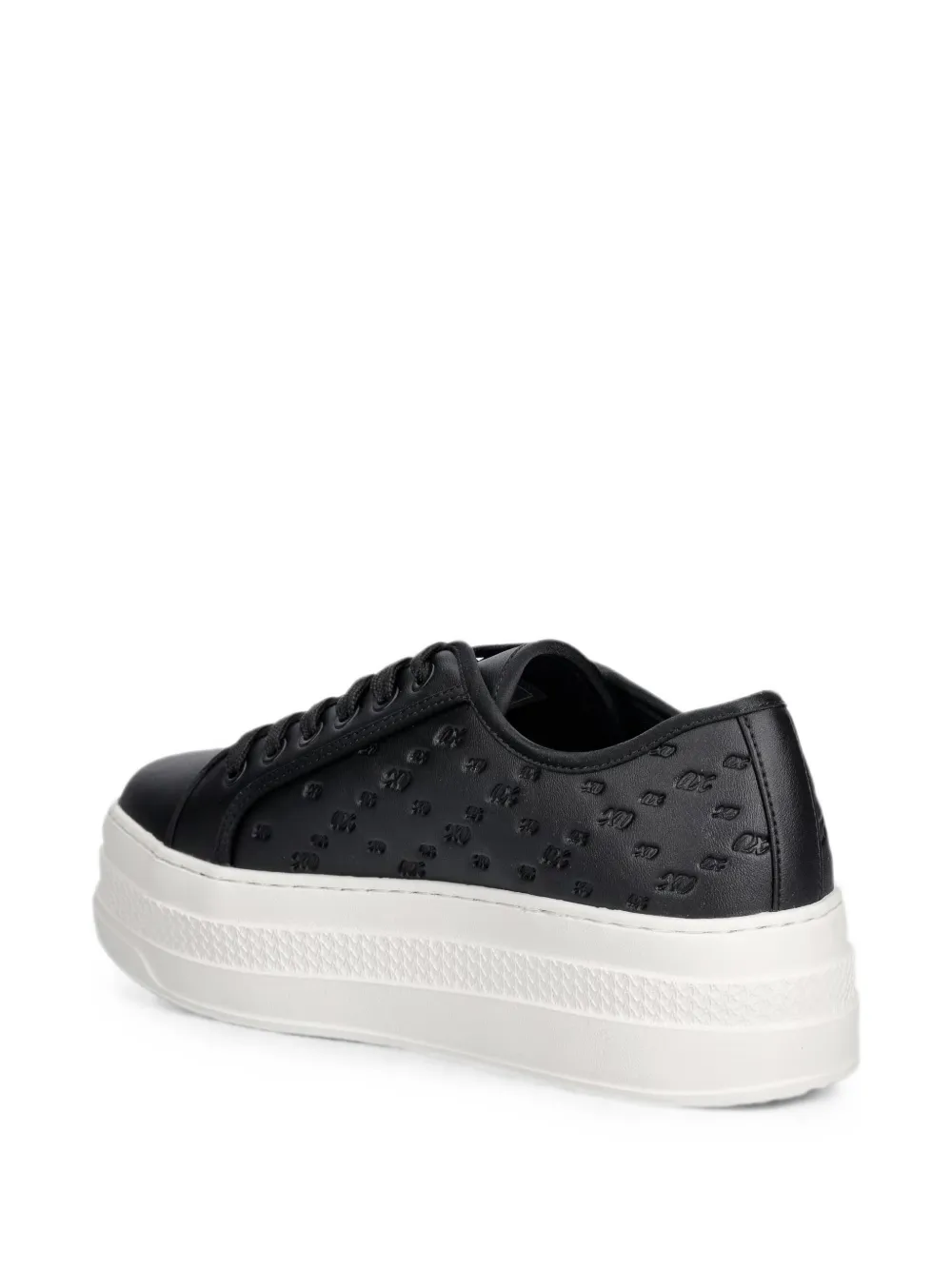 Armani Exchange logo-debossed platform sneakers Zwart
