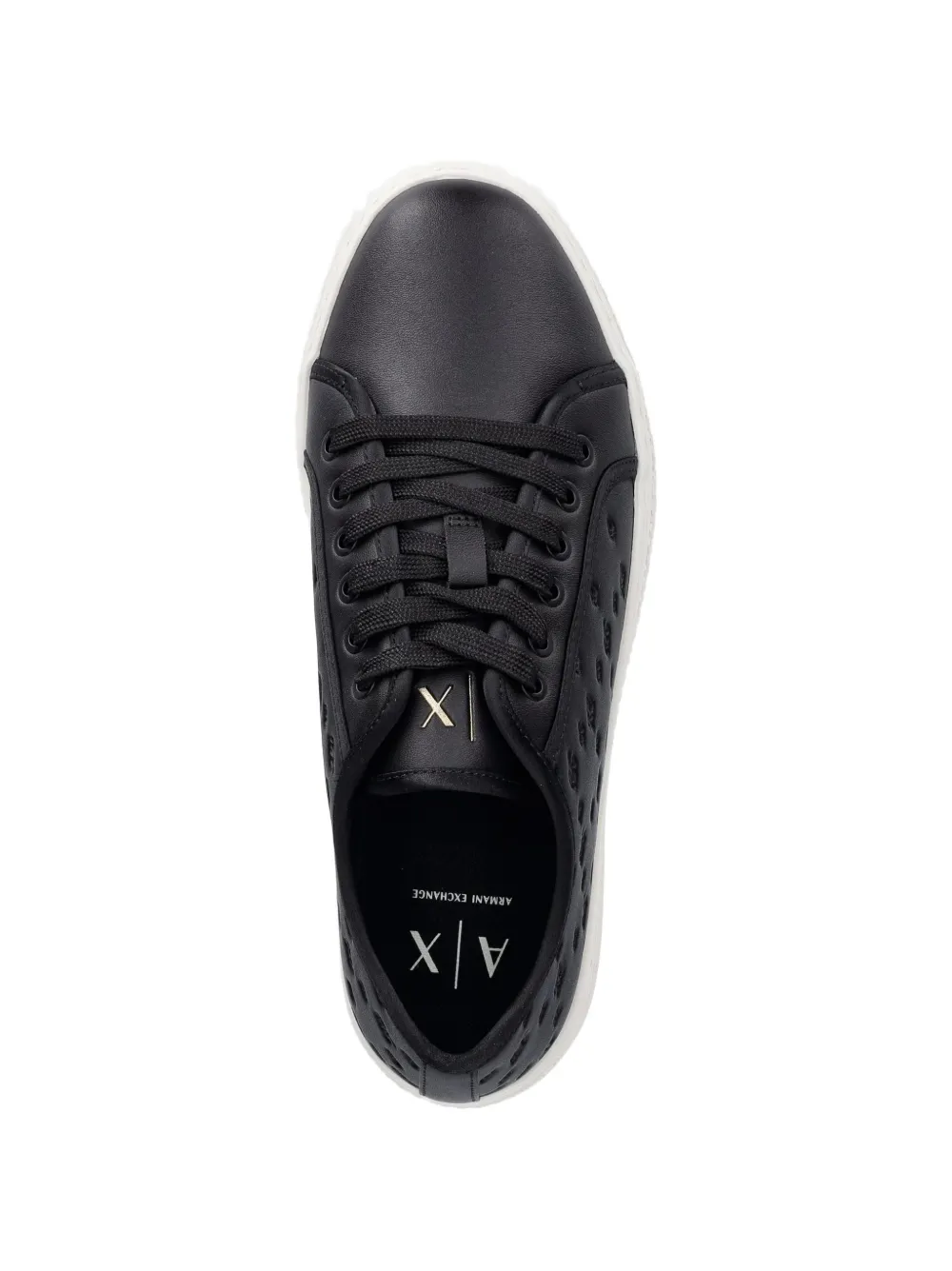 Armani Exchange logo-debossed platform sneakers Zwart