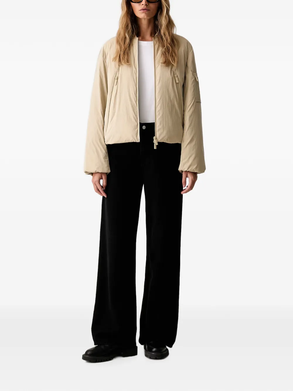 Armani Exchange Bomberjack met logoprint Beige