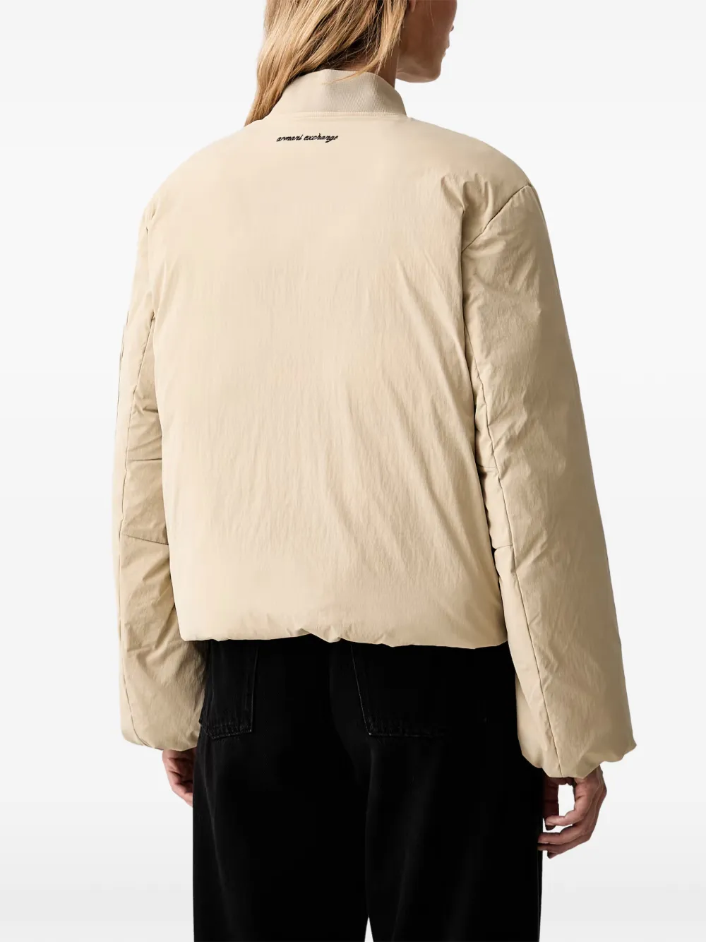 Armani Exchange Bomberjack met logoprint Beige