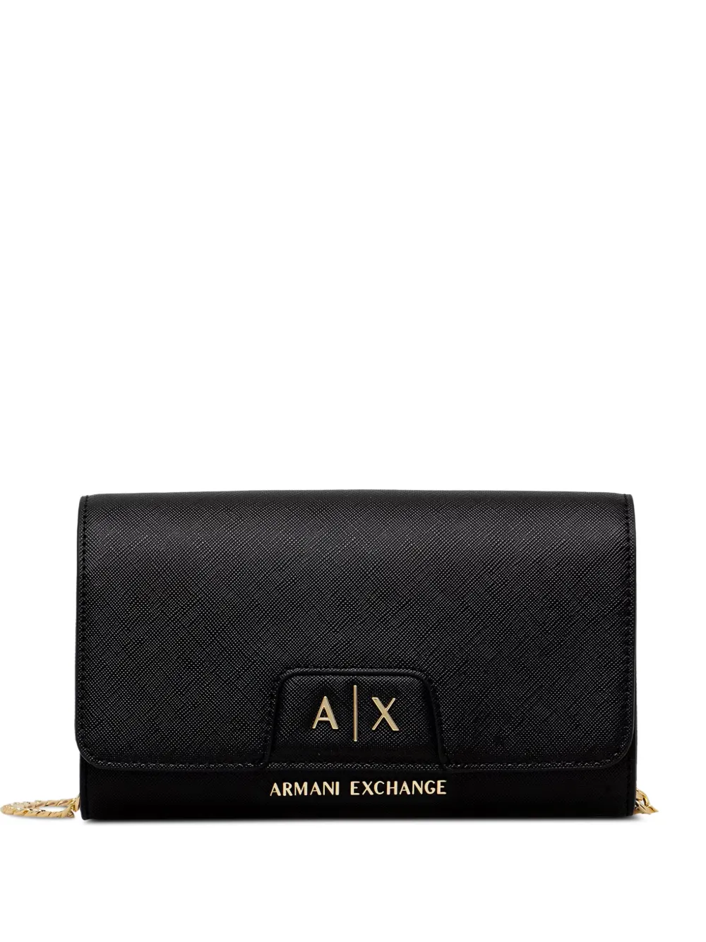 Armani Exchange logo-plaque clutch bag - Schwarz