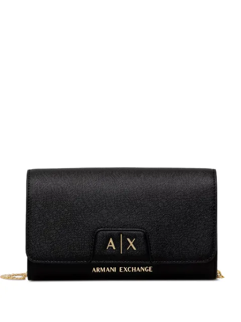 Armani Exchange bolsa de mano con placa del logo