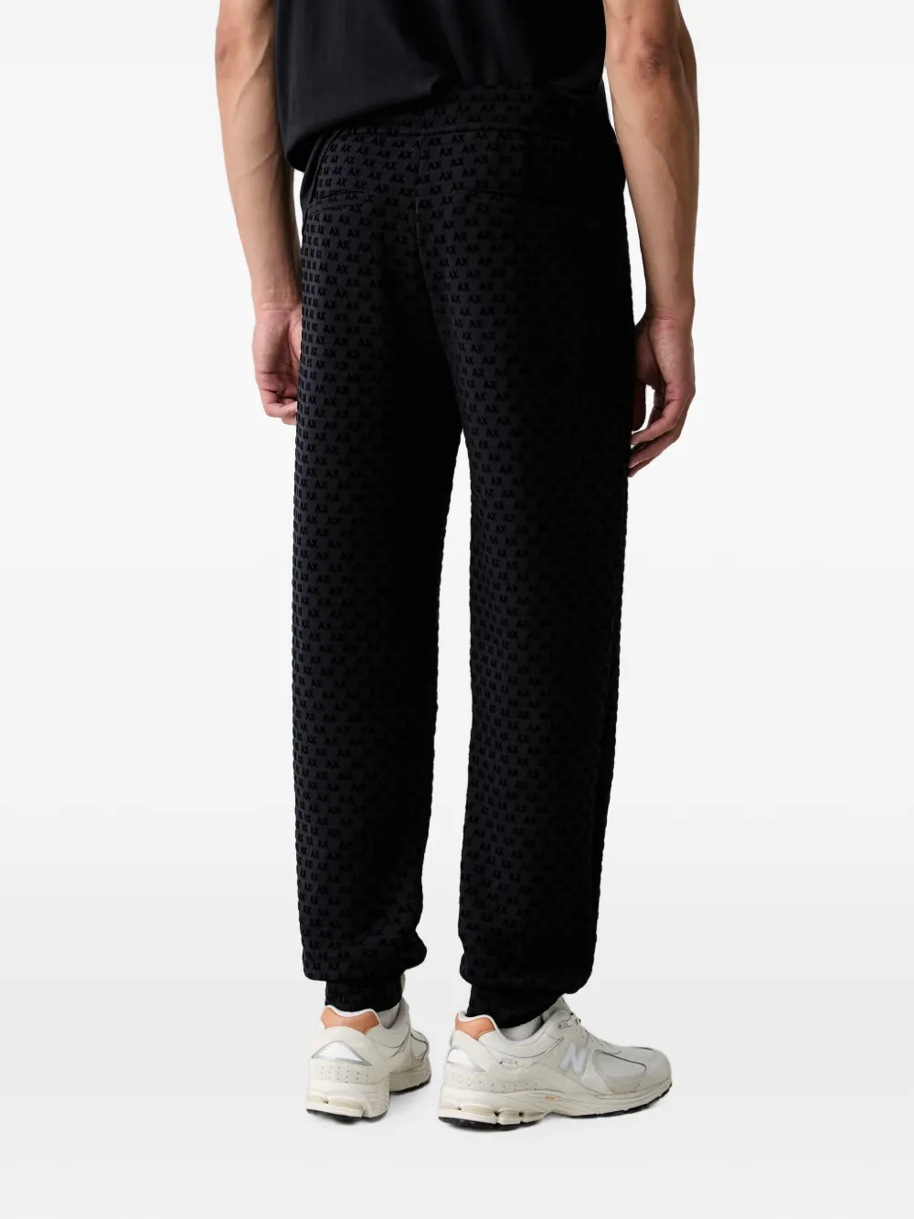 Armani Exchange Trainingsbroek met logo-patroon Zwart