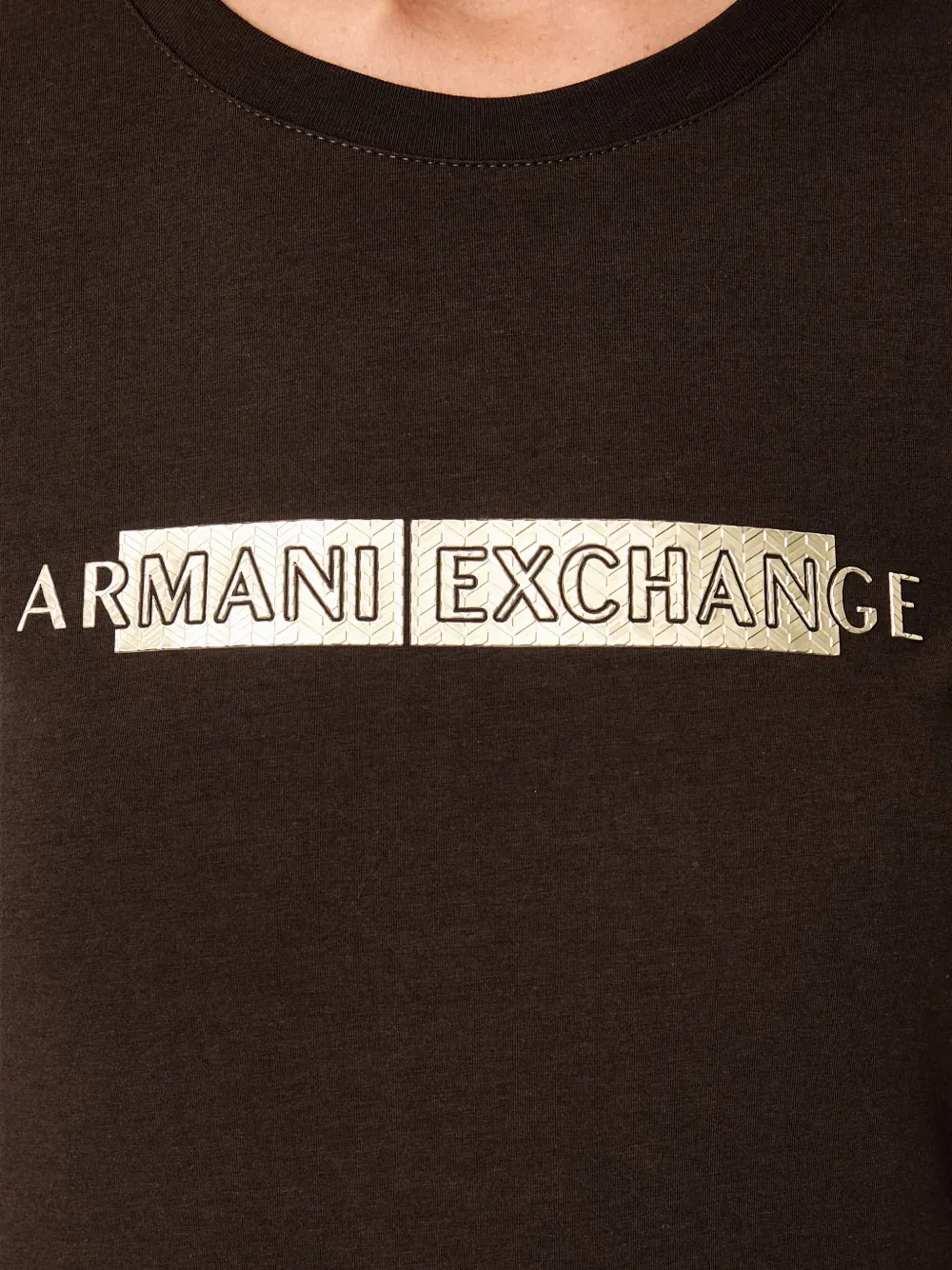 Armani Exchange T-shirt met logoprint Bruin