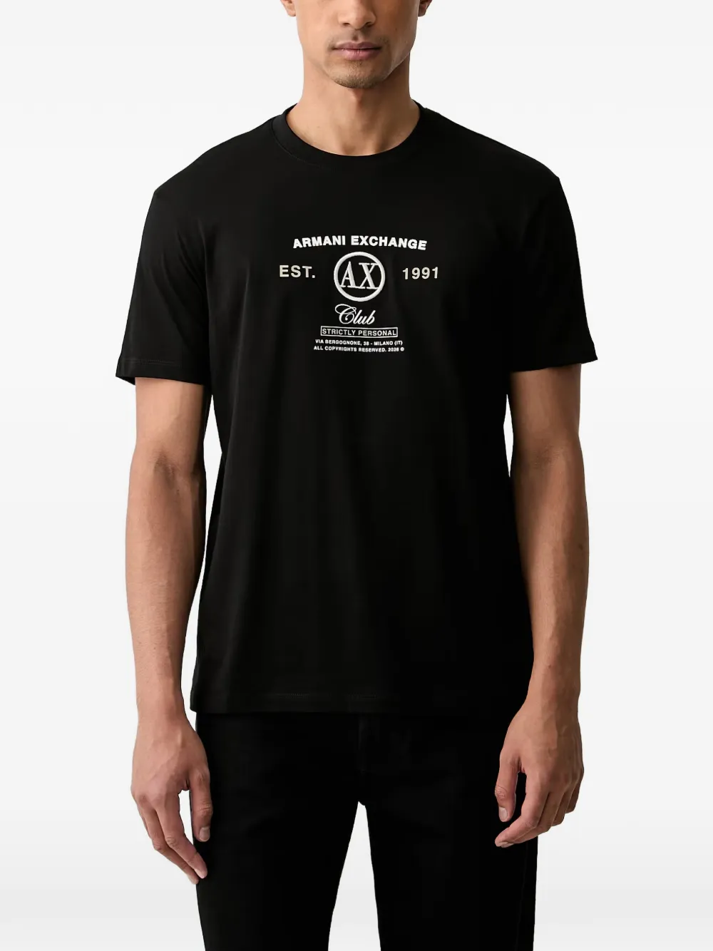 Armani Exchange logo-embroidered T-shirt - Nero