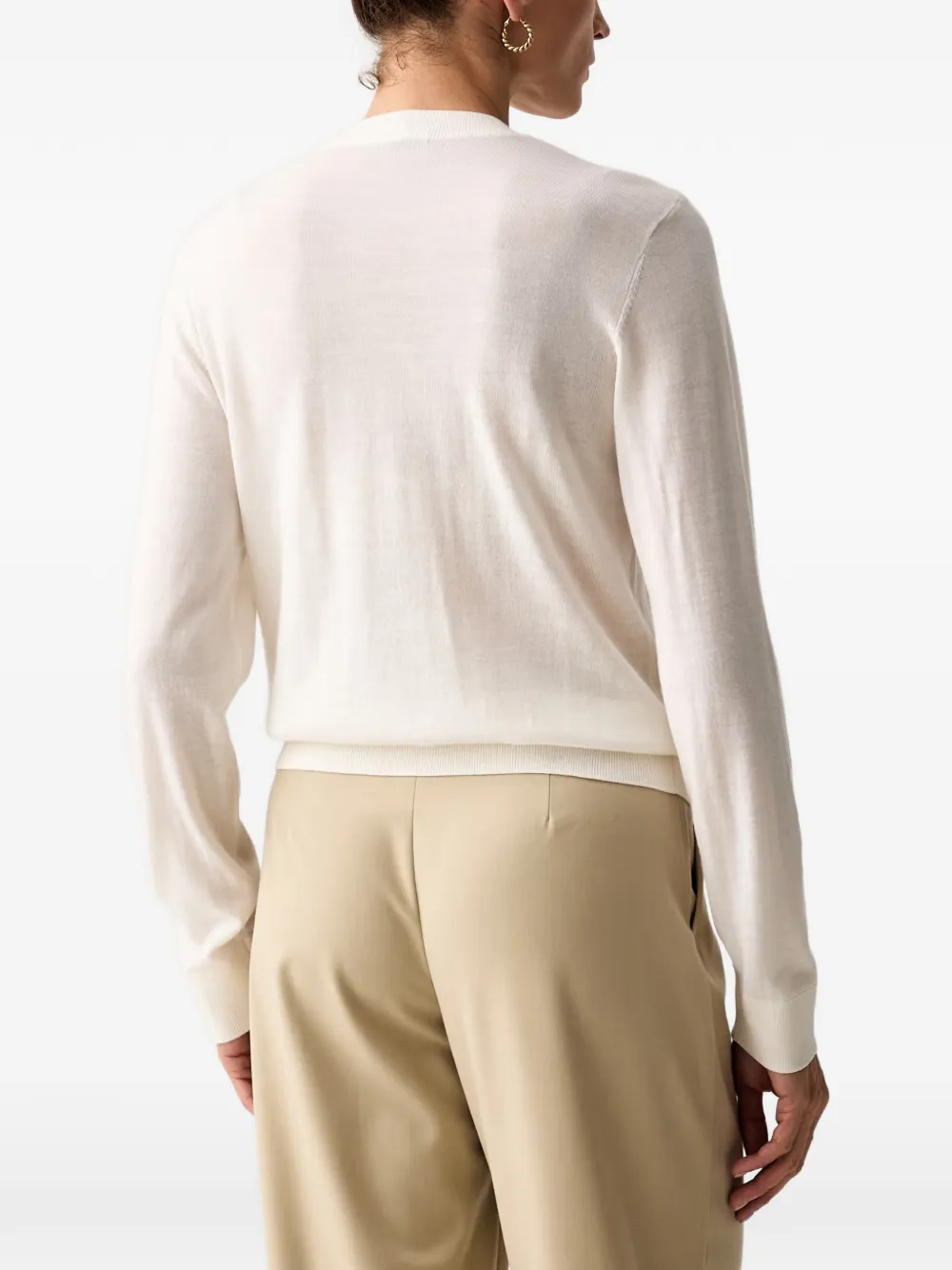 Armani Exchange Sweater met geborduurd logo Beige