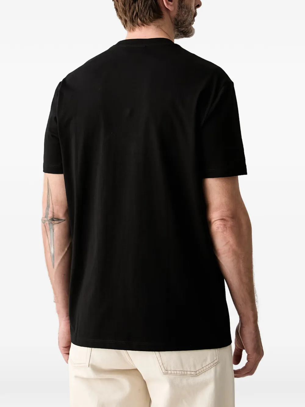 Armani Exchange T-shirt met logoprint met ronde hals Zwart