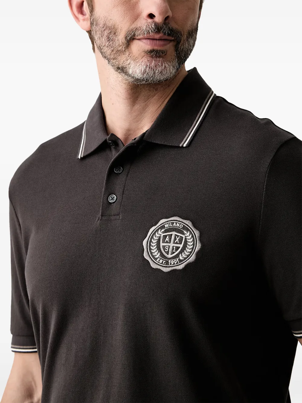 Armani Exchange Poloshirt met logo Bruin