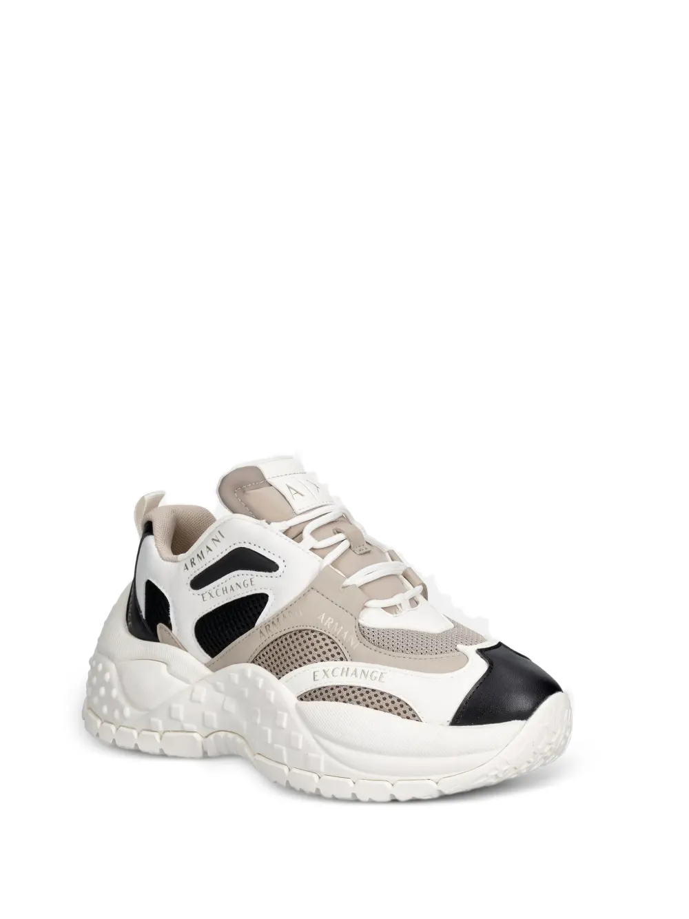 Armani Exchange logo-detail panelled sneakers Wit