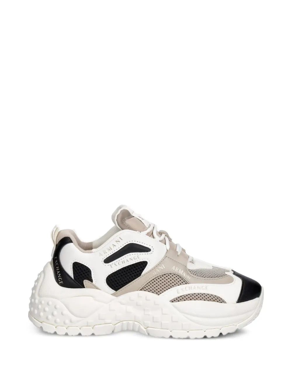Armani Exchange logo-detail panelled sneakers Wit