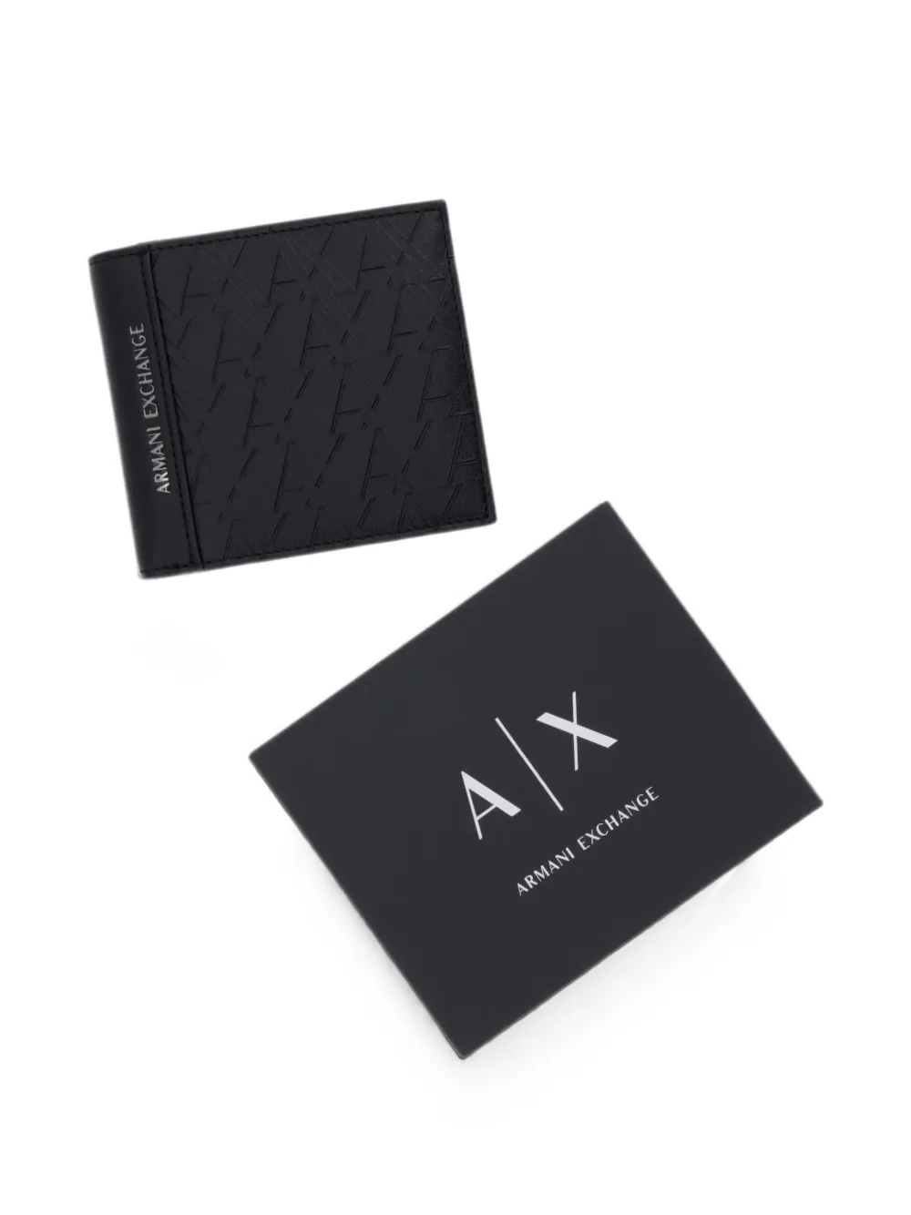 Armani Exchange Portemonnee met monogram-reliëf Zwart