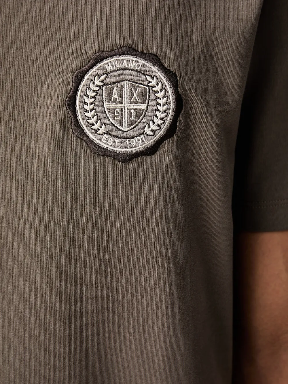 Armani Exchange T-shirt met logopatch Bruin