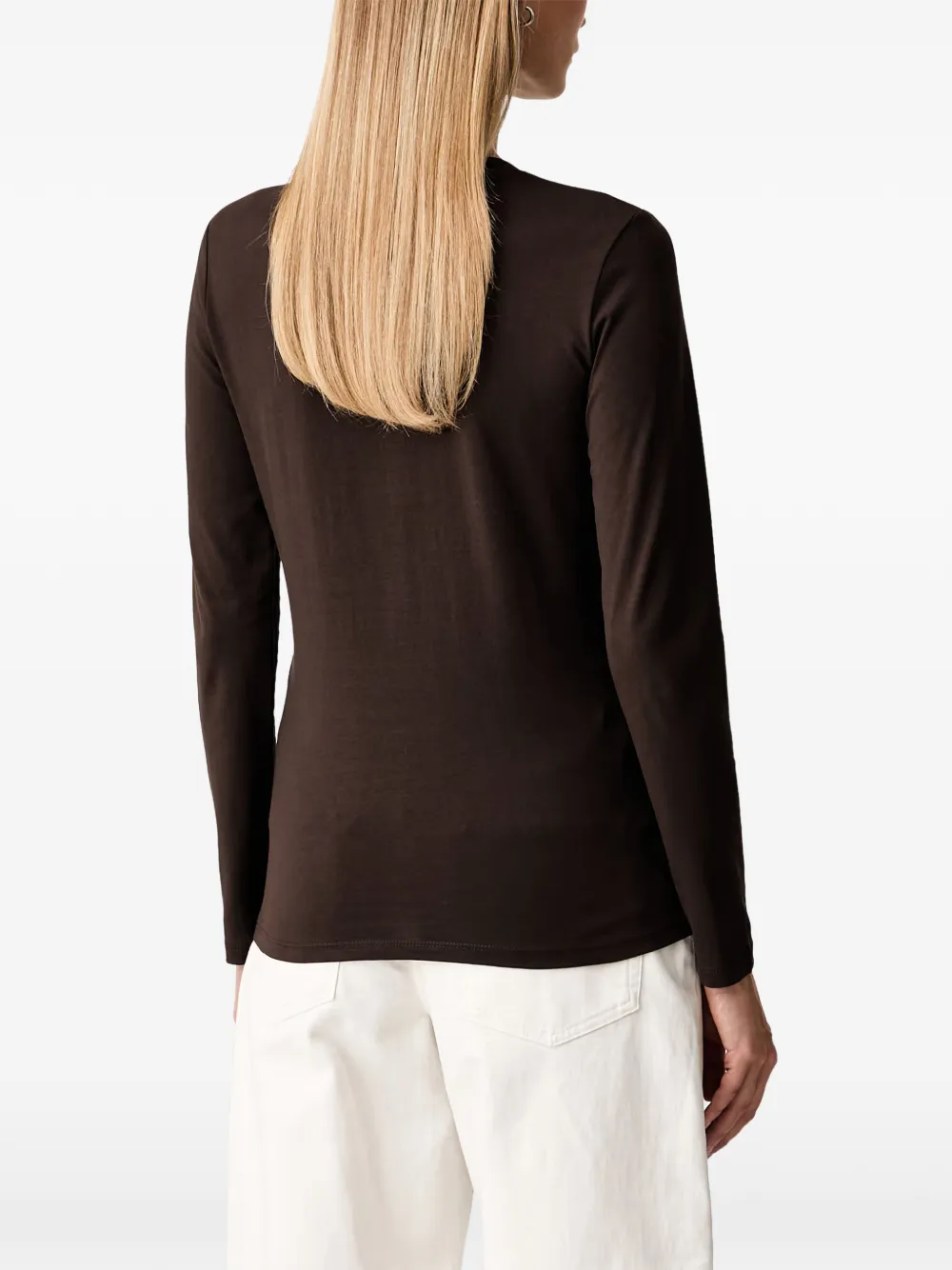 Armani Exchange T-shirt met logoprint met lange mouwen Bruin
